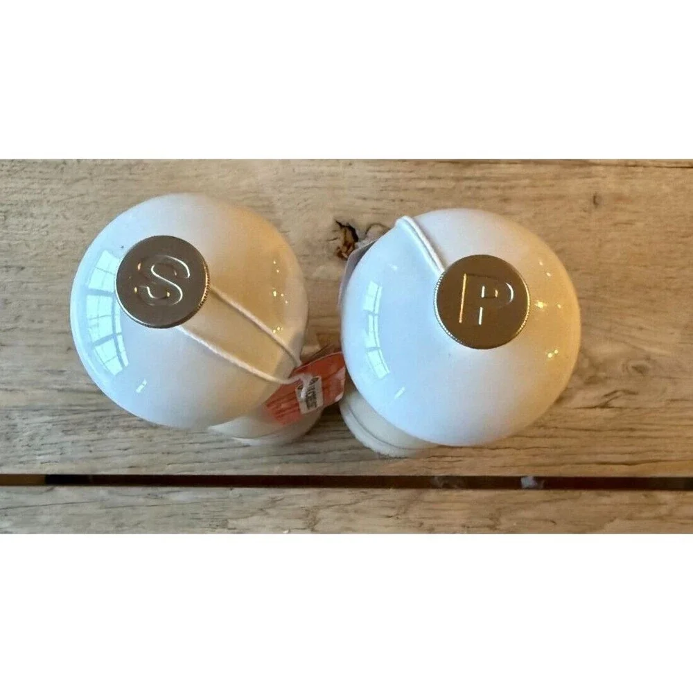 Le Creuset Acrylic Manual Salt & Pepper Mill Set 8 in Meringue NEW NWT